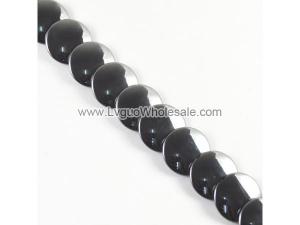 Non magnetic Hematite Beads, Disc, different size for choice, hole:1mm, black, Grade A, Length:15.5 Inch, Sold By Strand